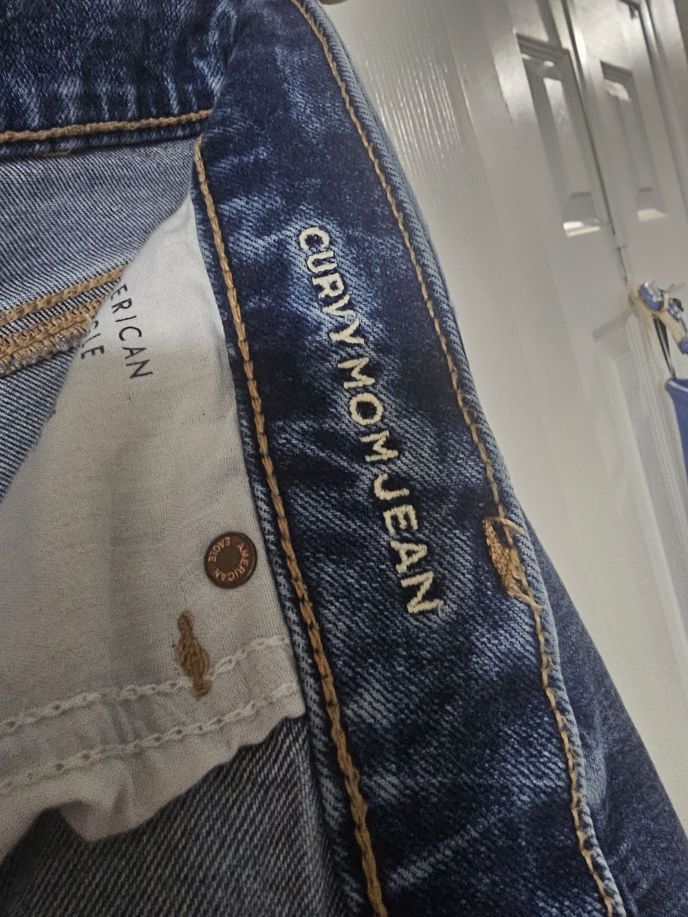 American Eagle Outfitters Curvy Mom Jean - Dark Blue Denim